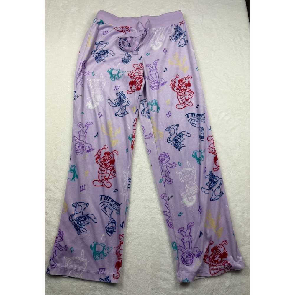 Disney 100 Lavender Character Print Pajama Pants Mickey Minnie Stitch